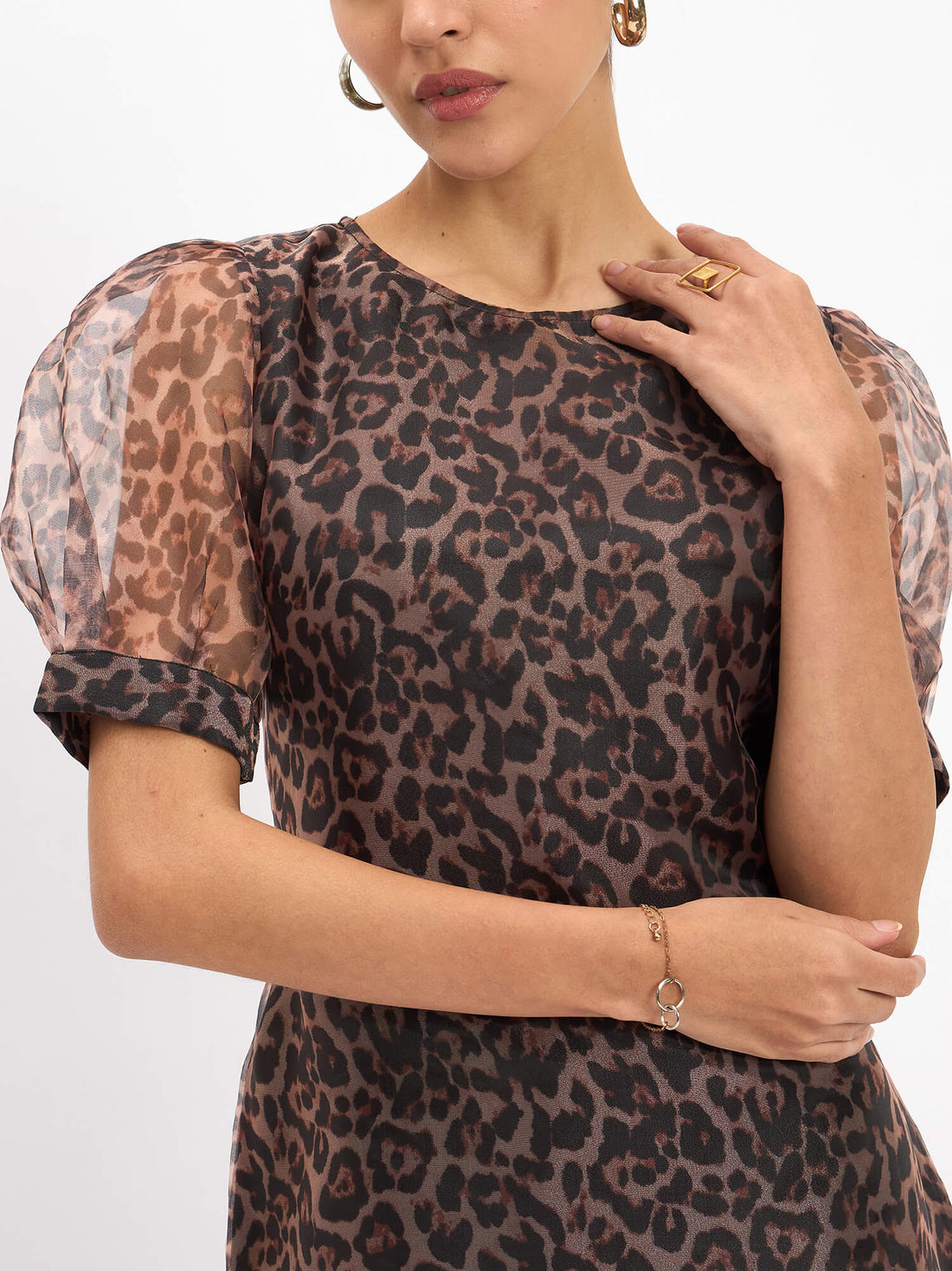 Parker Animal Print Shift Dress - Black &amp; Brown