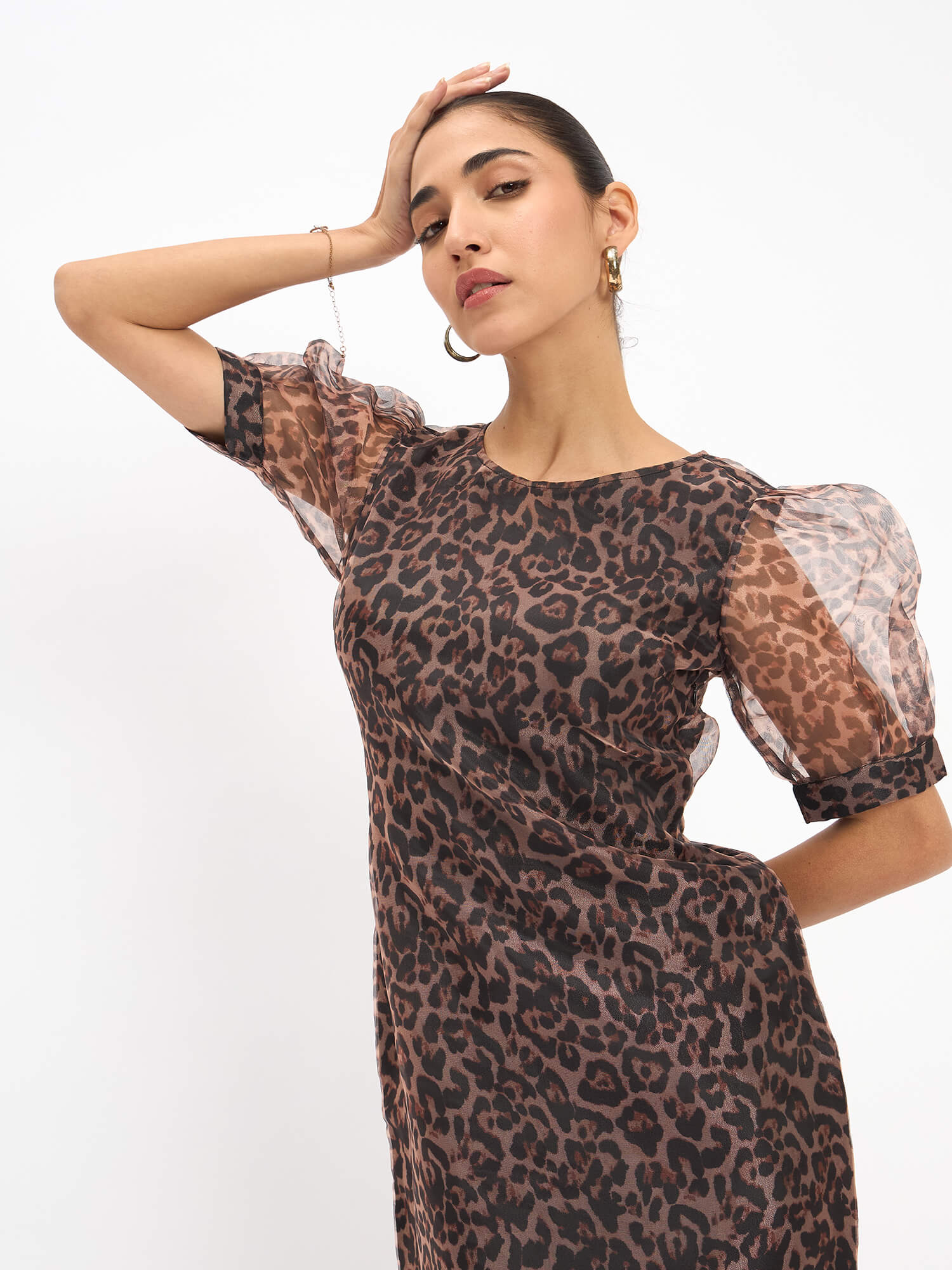 Parker Animal Print Shift Dress - Black & Brown