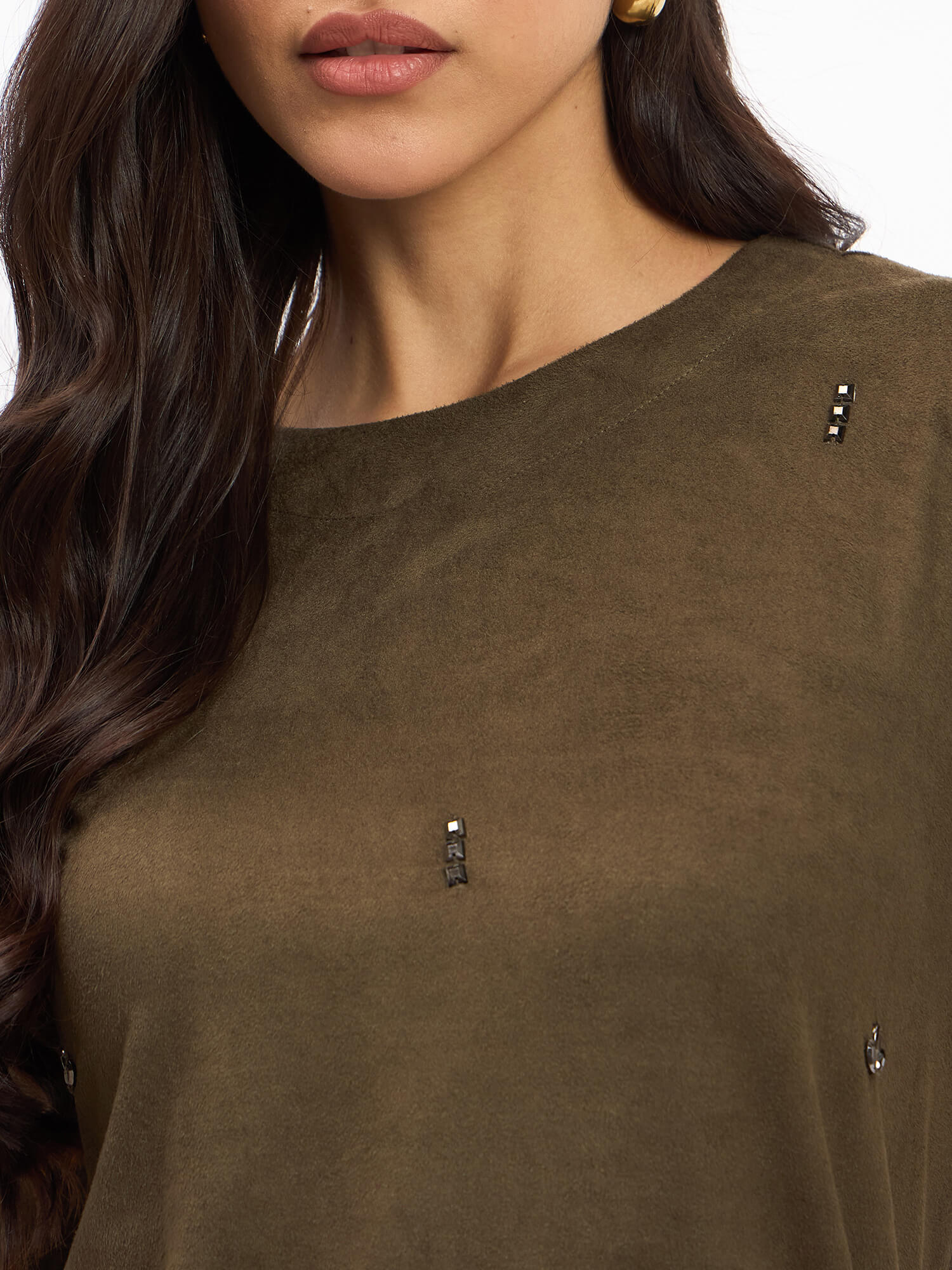 Macy Embellished Shift Dress - Olive