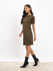 Macy Embellished Shift Dress - Olive