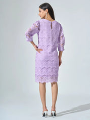 Valentina Lace Shift Dress - Lilac