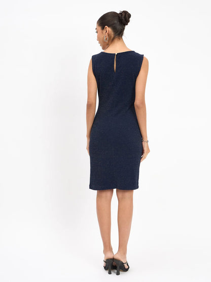 Lisa Sleeveless Fitted Dress - Navy Blue