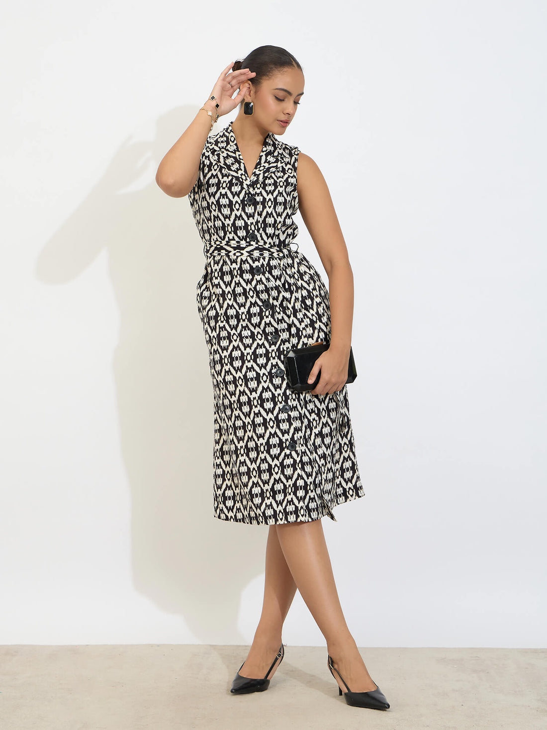 Kersey Belted Blazer Style Dress-Multi