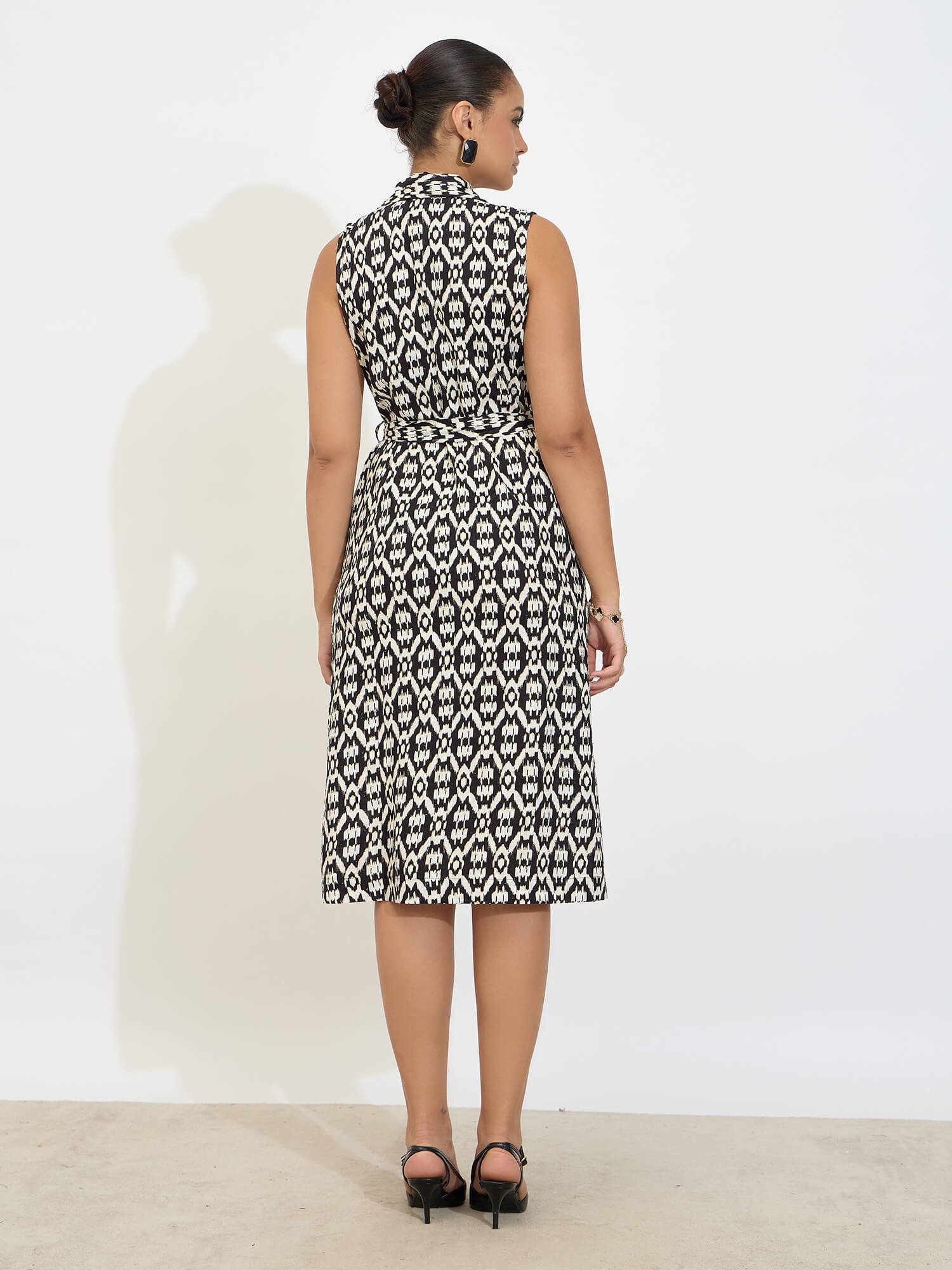 Kersey Black Belted Blazer Style Dress-Multi