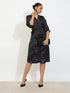 SO_Mintini Printed Faux Button Midi Dress-Multicolor