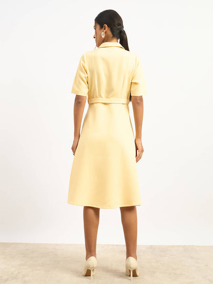 Simpatico Collared Dress - Pastel Yellow