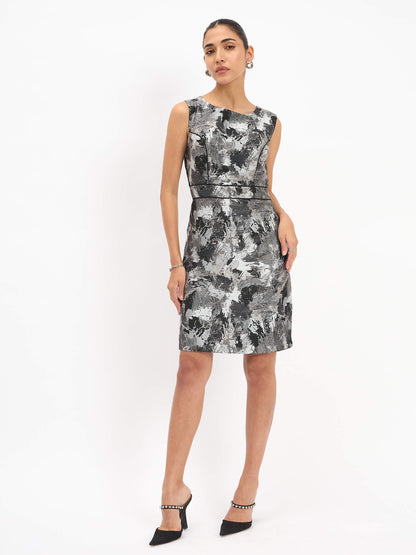 Marquina Princess Line Dress - Grey &amp; Black