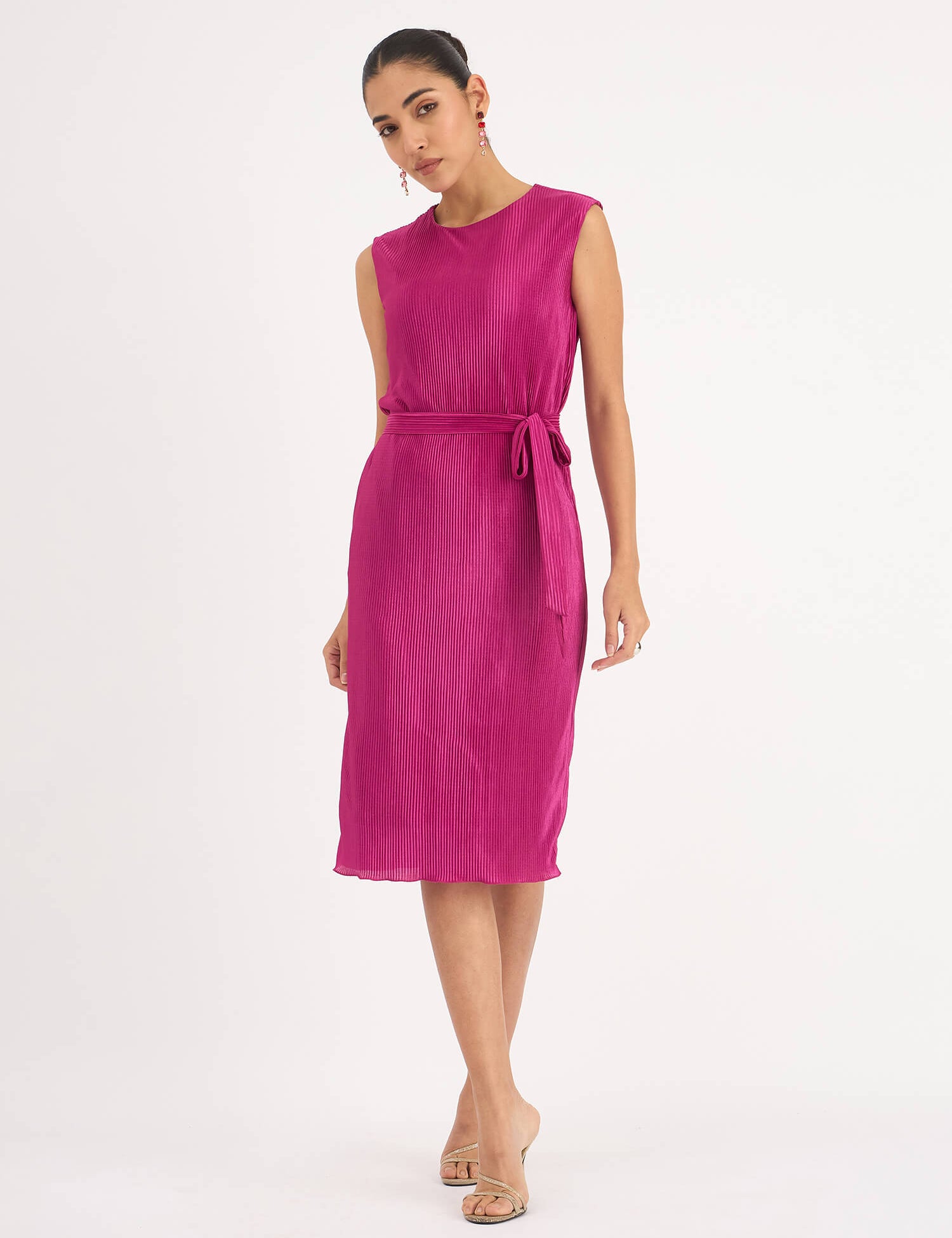 Valeria Shift Dress-Dark Pink