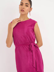 Valeria Shift Dress-Dark Pink