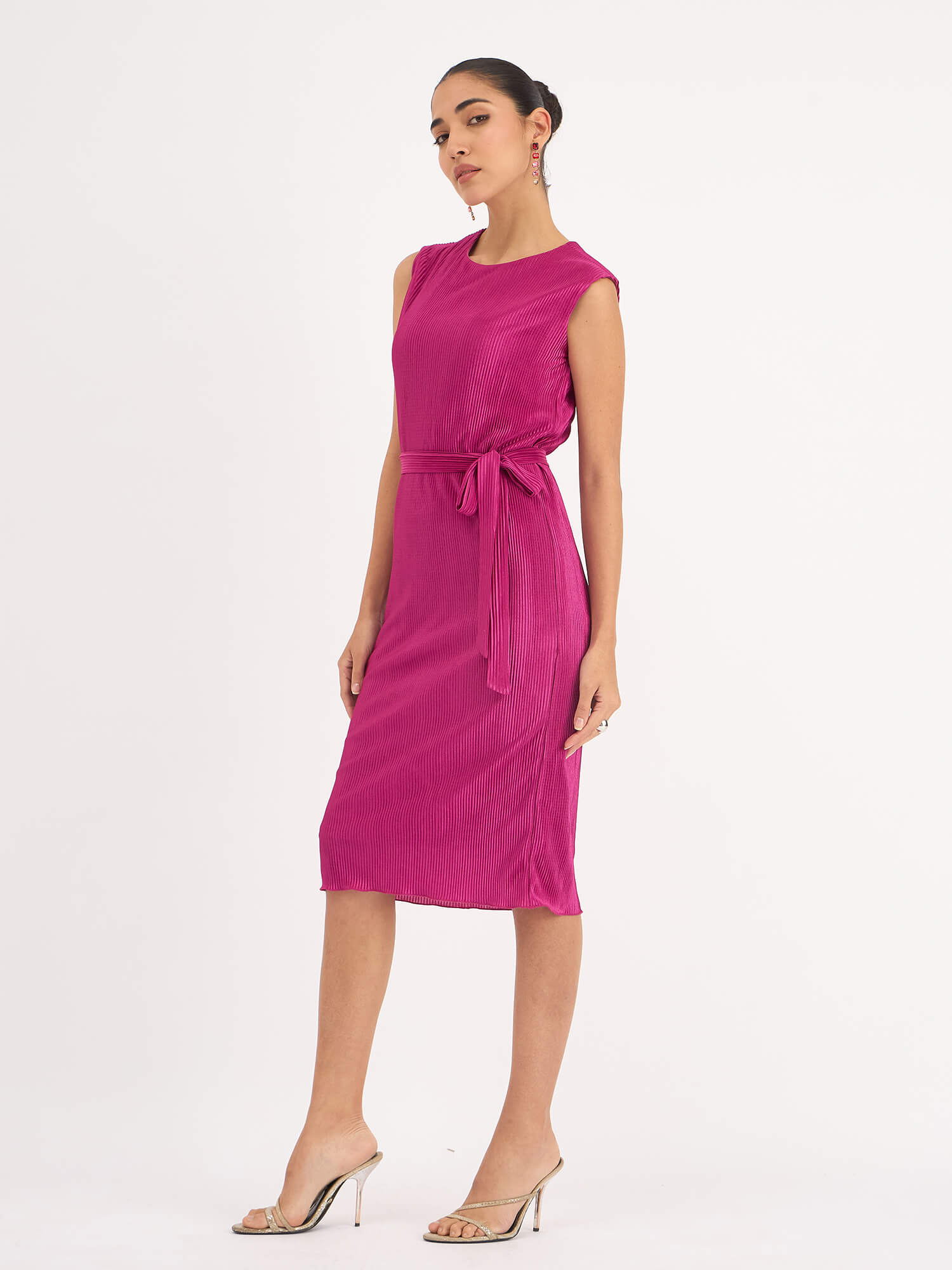 Valeria Shift Dress-Dark Pink