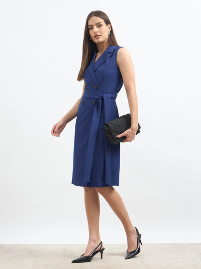 Viking Faux Double Breasted Blazer Dress - Ink Blue