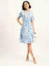 Pinnaca Floral Shirt Dress - Blue