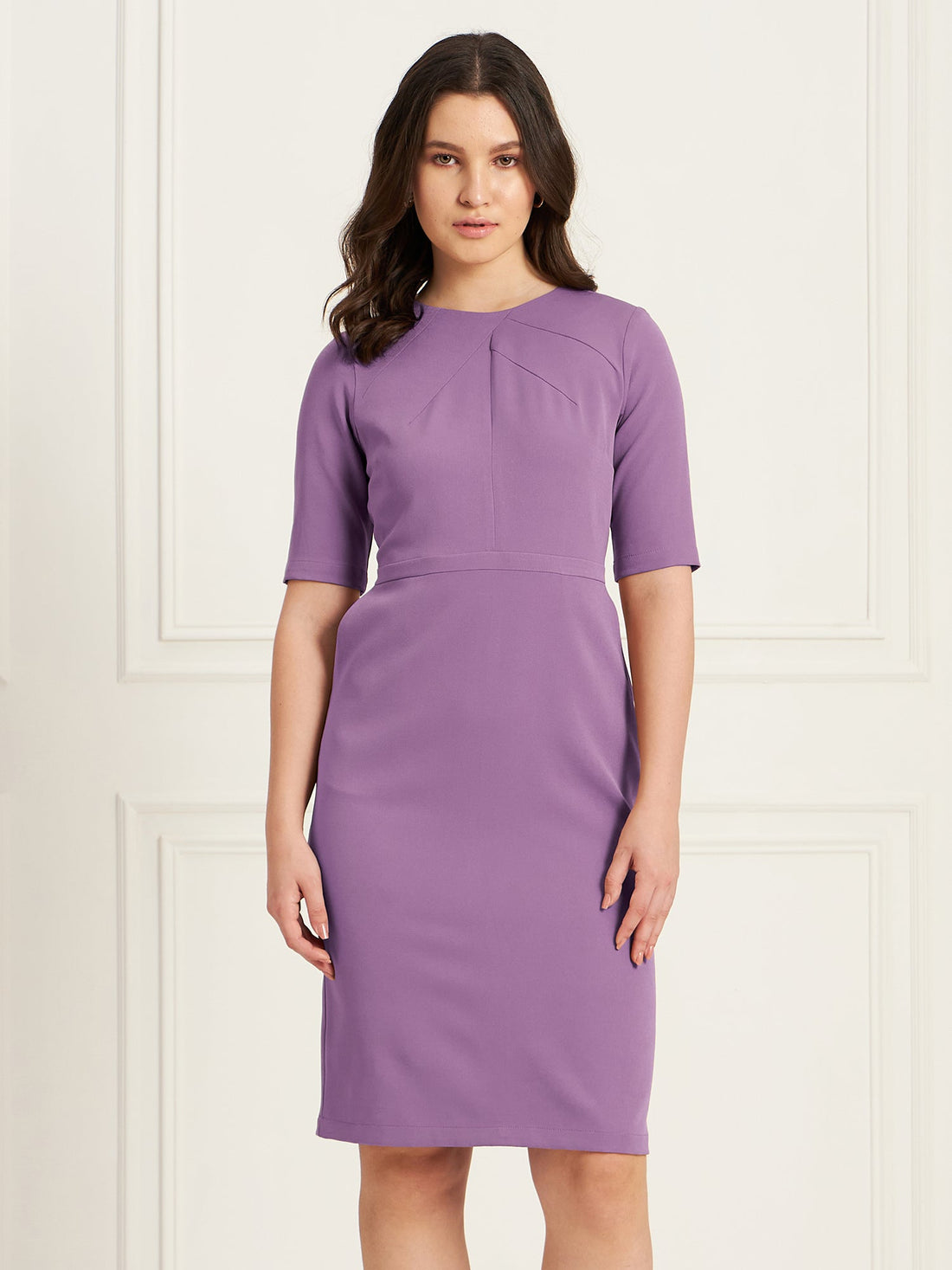Prestige Knee Length Sheath Dress - Purple