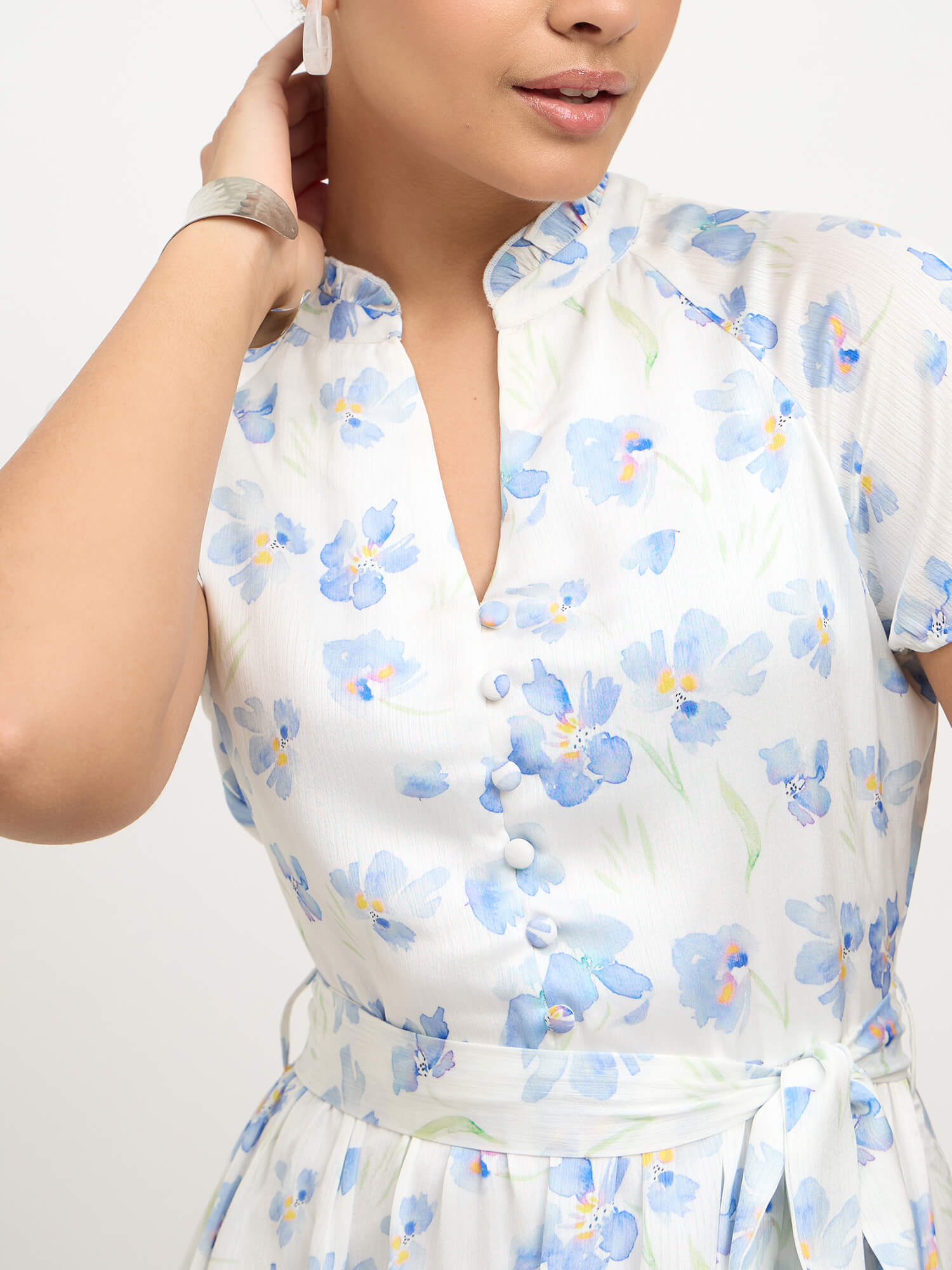 Buy Wisp Belted Fit and Flare dress-White Color | Dresses for Women | SALT Attire Buy Wisp Belted Fit and Flare dress-White Color | Dresses for Women | SALT Attire