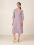 Turner Printed Faux Button Midi Dress-WINE