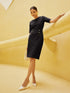 Wineberry Embellished Bodycon Dress-Black