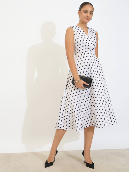 Nymera Fit and Flare Dress-Black &amp; White