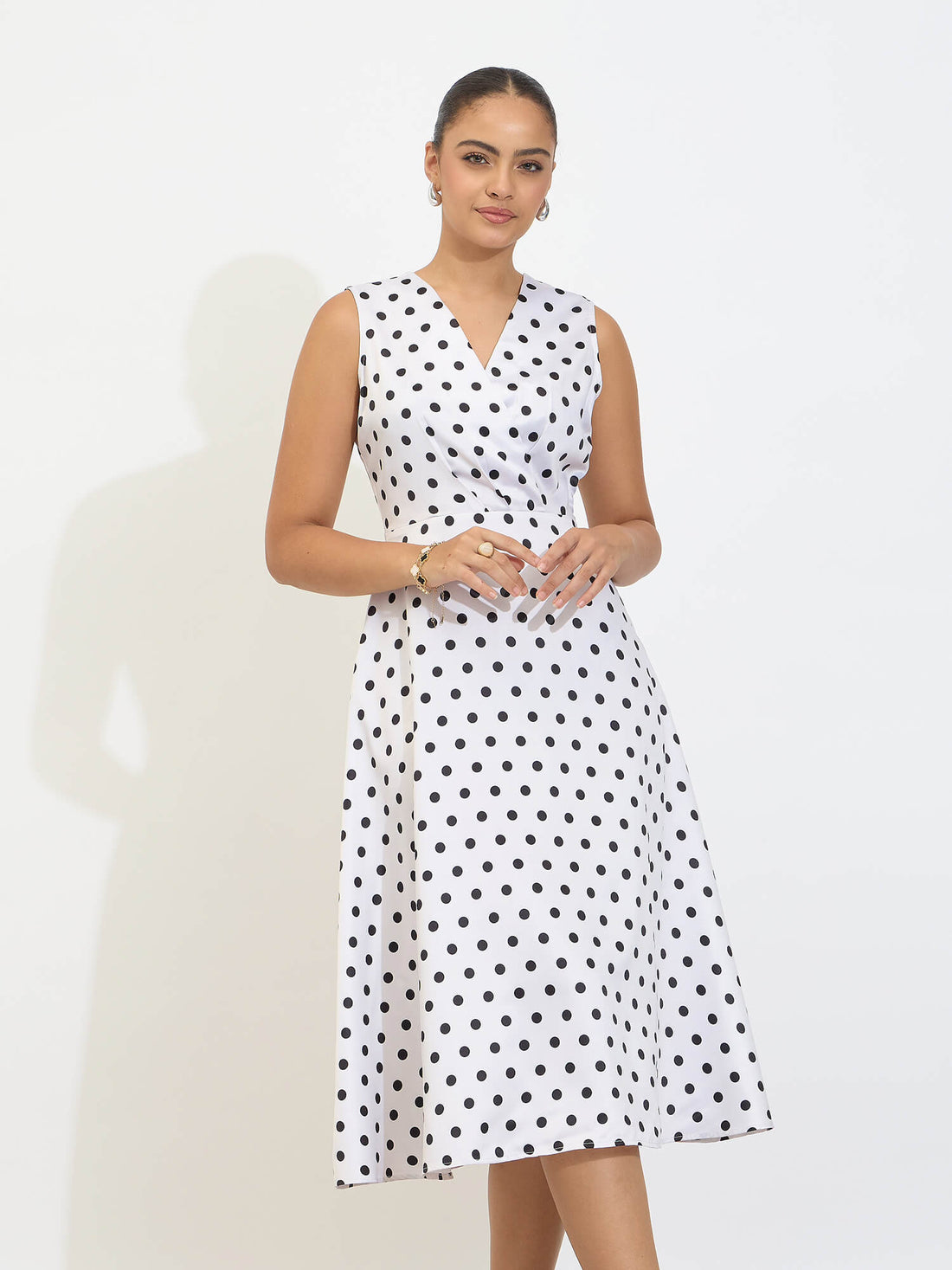Nymera Fit and Flare Dress-Black &amp; White