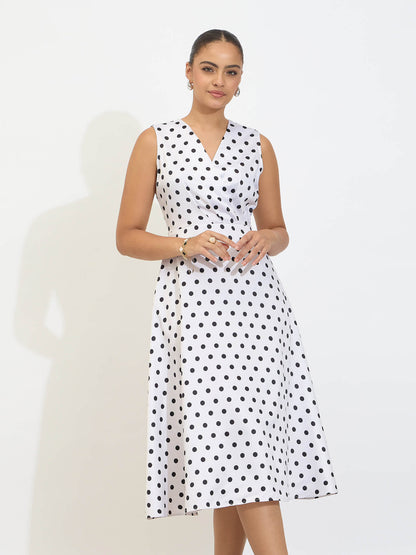 Nymera Fit and Flare Dress-Black &amp; White