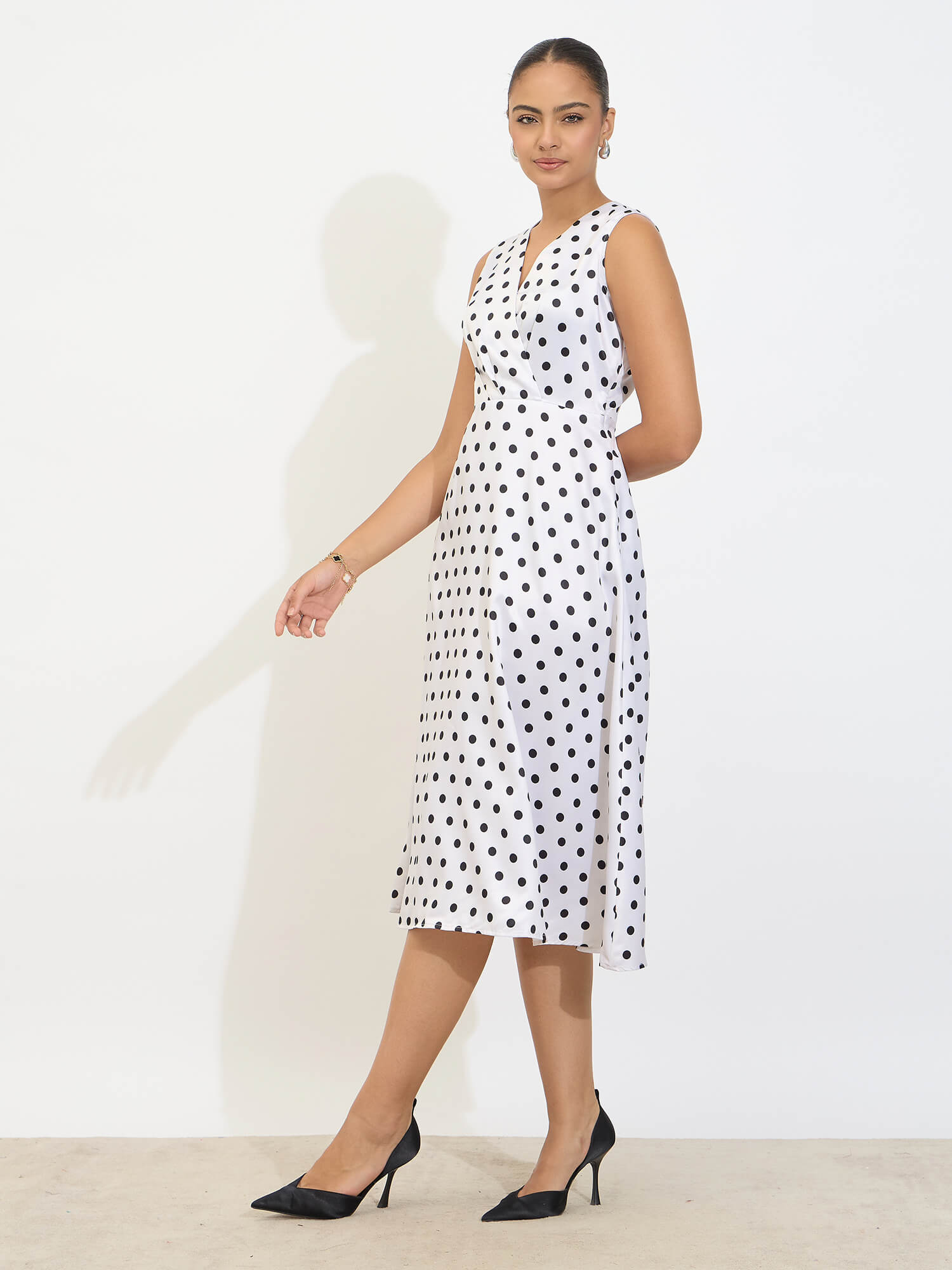Nymera Fit and Flare Dress-Black &amp; White