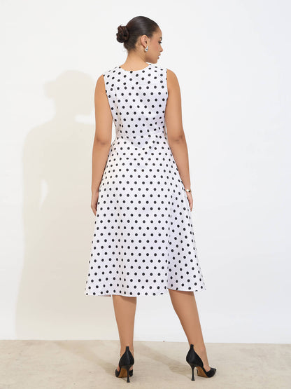 Nymera Fit and Flare Dress-Black &amp; White
