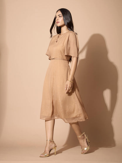 Azra Trim Detail Dress-Gold