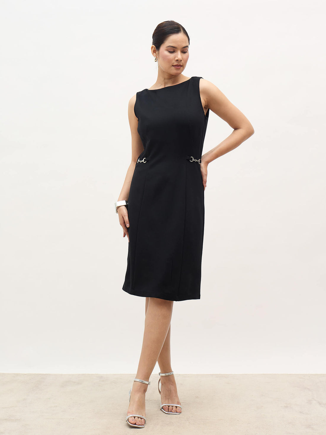 Revie Trim Detail Dress-Black