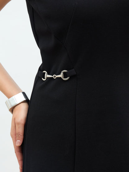 Revie Trim Detail Dress-Black