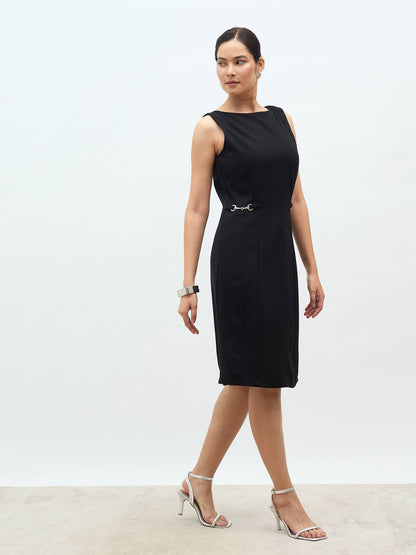 Revie Trim Detail Dress-Black
