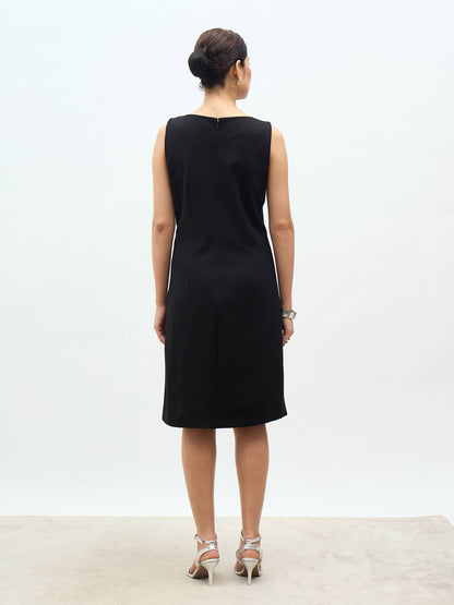 Revie Trim Detail Dress-Black