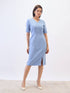 Felicity Panelled Sheath Dress-Dusty Blue
