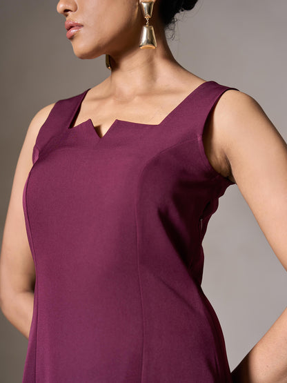Candace Sleeveless A-line Dress-Wine