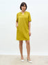 Helena Metallic Chain Shift Dress-Lime Green