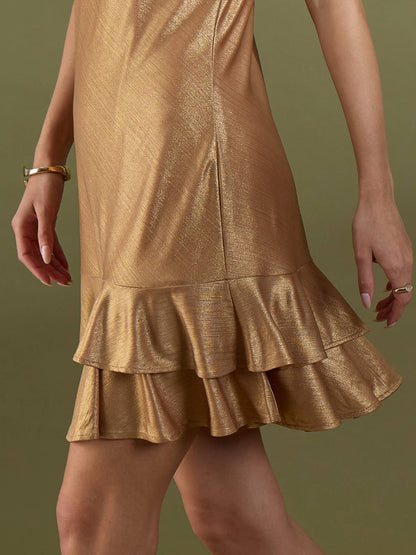 Lyric Sleeveless Tier Dress-Golden