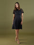 Dylan Lace Sleeve Dress-Black