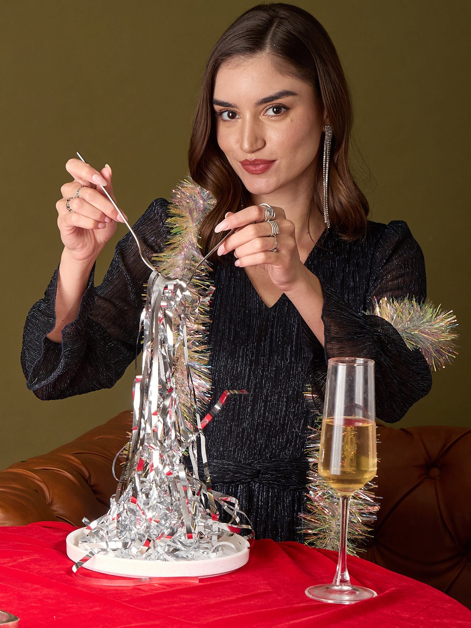 Melora A-line Tier Dress-Navy