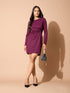 Flaunte knot detail slim fit dress-wine