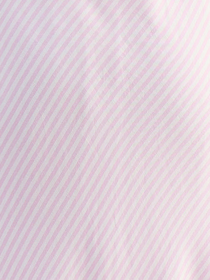 Zyara Fit And Flare Dress-Pink &amp; White