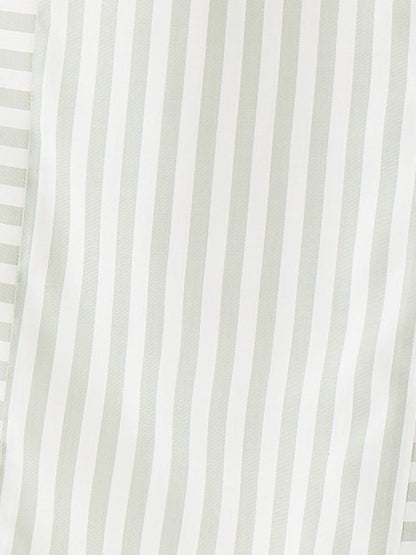 Norvia Stripe Placement Shift Dress-Green &amp; White