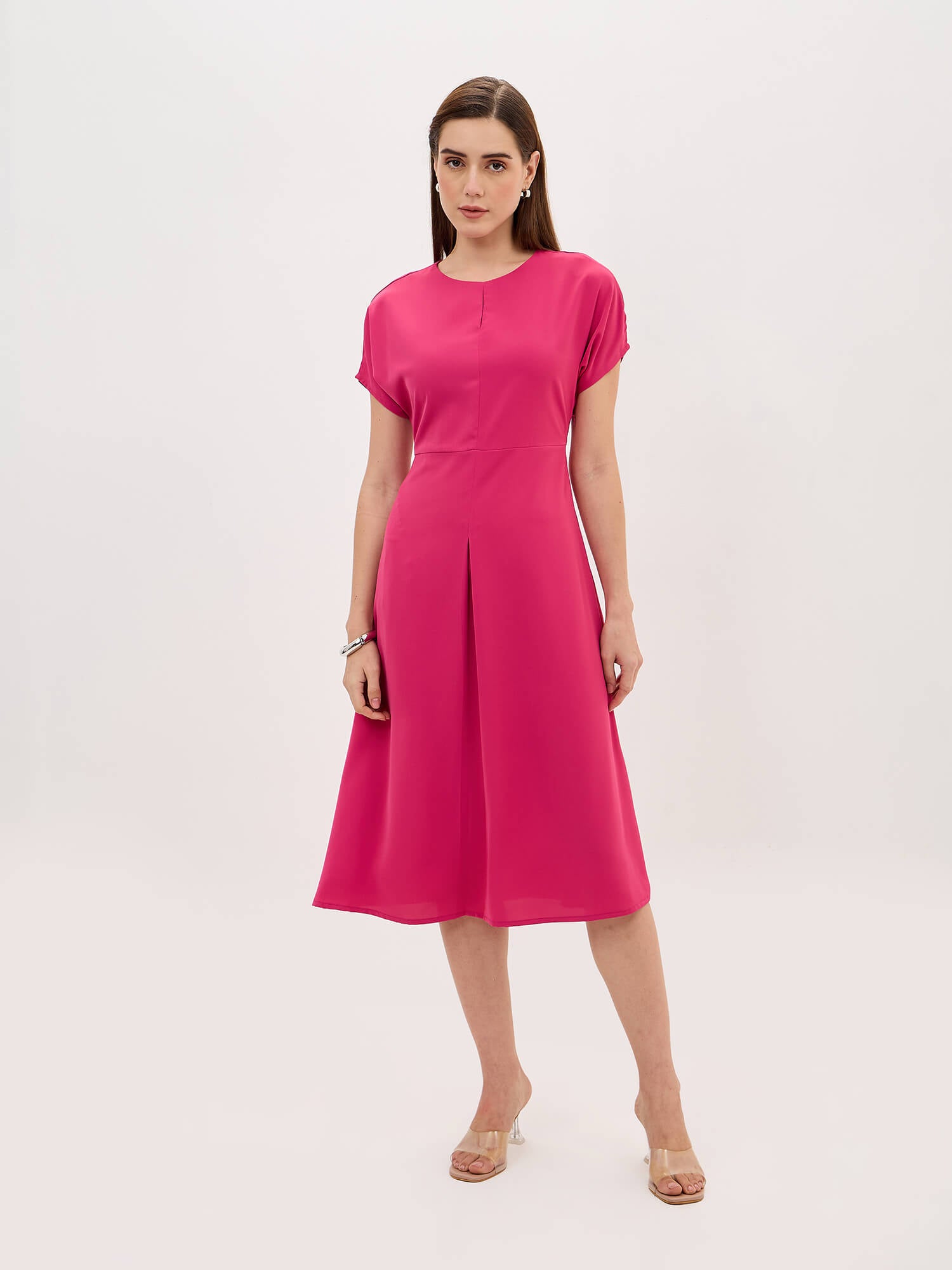 Mehv Extended Sleeve Dress-Fuchsia