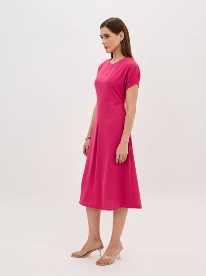 Mehv Extended Sleeve Dress-Fuchsia