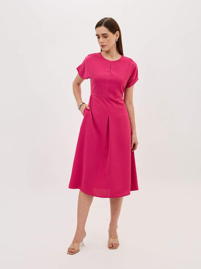 Mehv Extended Sleeve Dress-Fuchsia