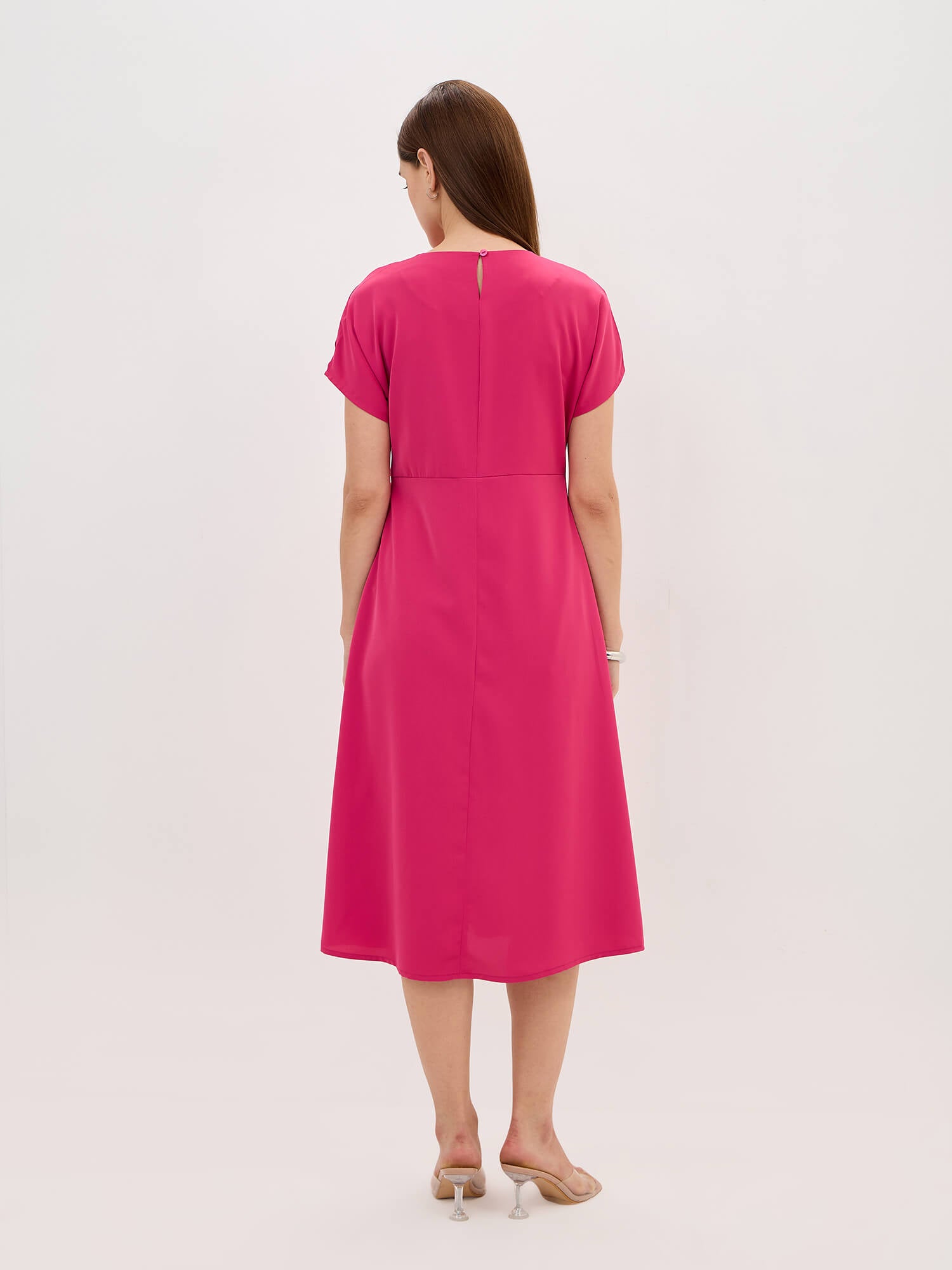 Mehv Extended Sleeve Dress-Fuchsia