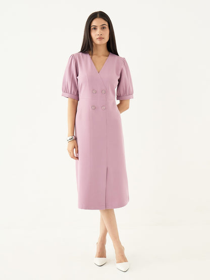 Rhapsody Fit &amp; Flare Blazer Style Dress-Mauve