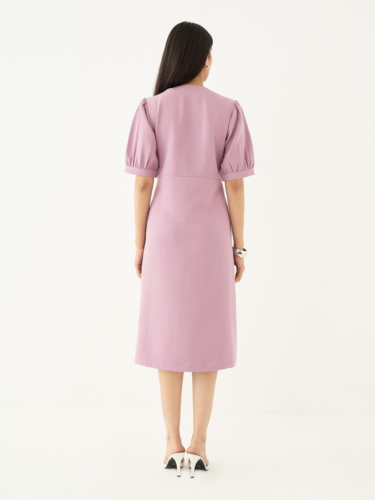 Rhapsody Fit &amp; Flare Blazer Style Dress-Mauve