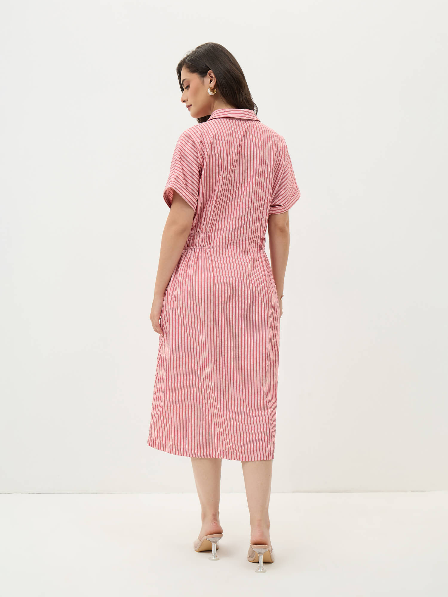 coral pink dress Buy Aurel Side Elasticated Detail Dress-Coral Pink Color | Dress for Women