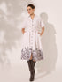 Anya Dolman Sleeve Shirt Dress With Placement Print-Beige&Brown