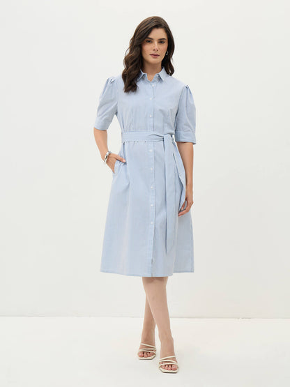 Regatta Striped Shirt Dress-Grey