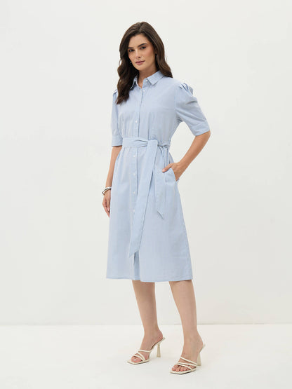 Regatta Striped Shirt Dress-Grey