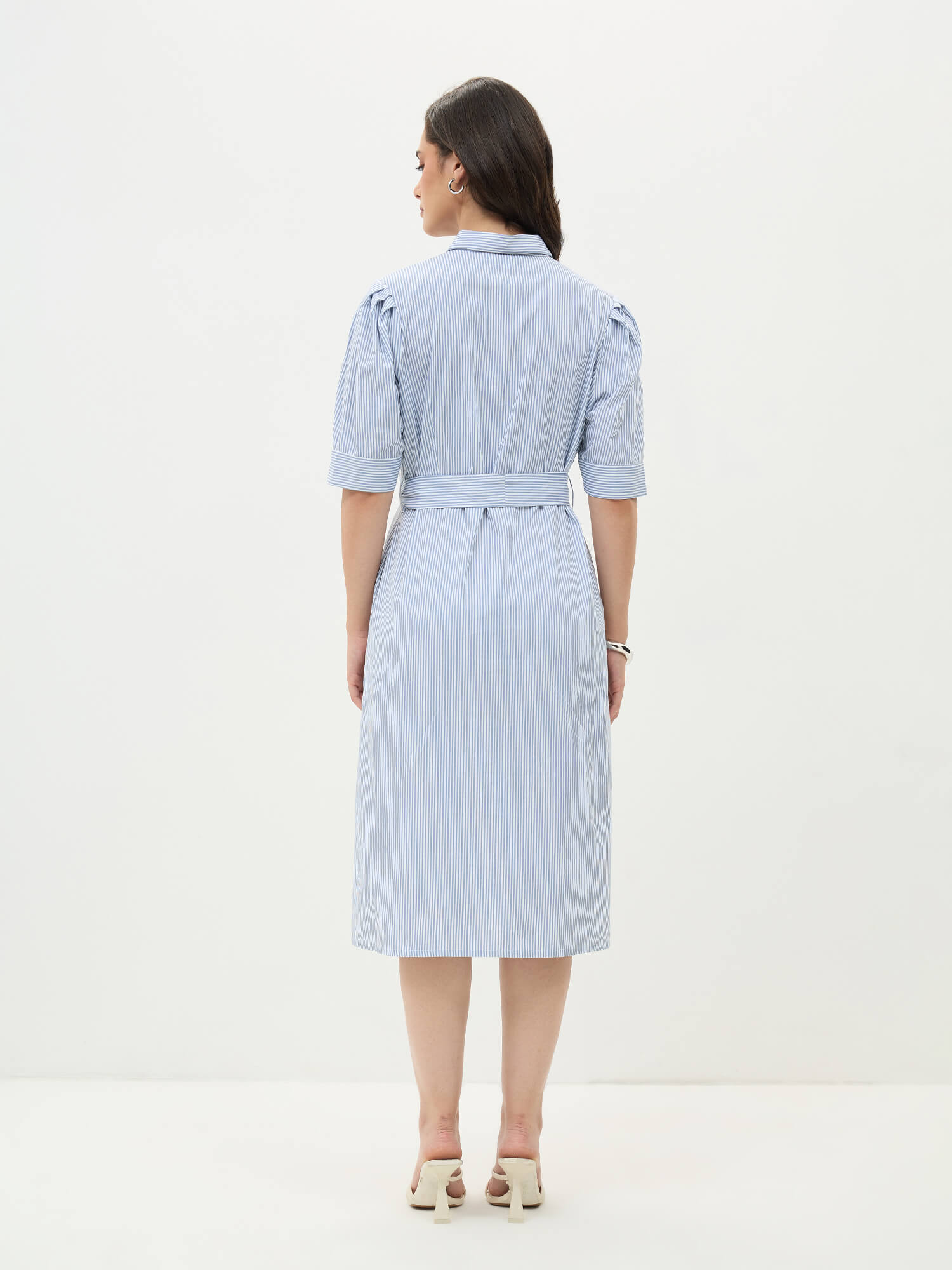 Regatta Striped Shirt Dress-Grey